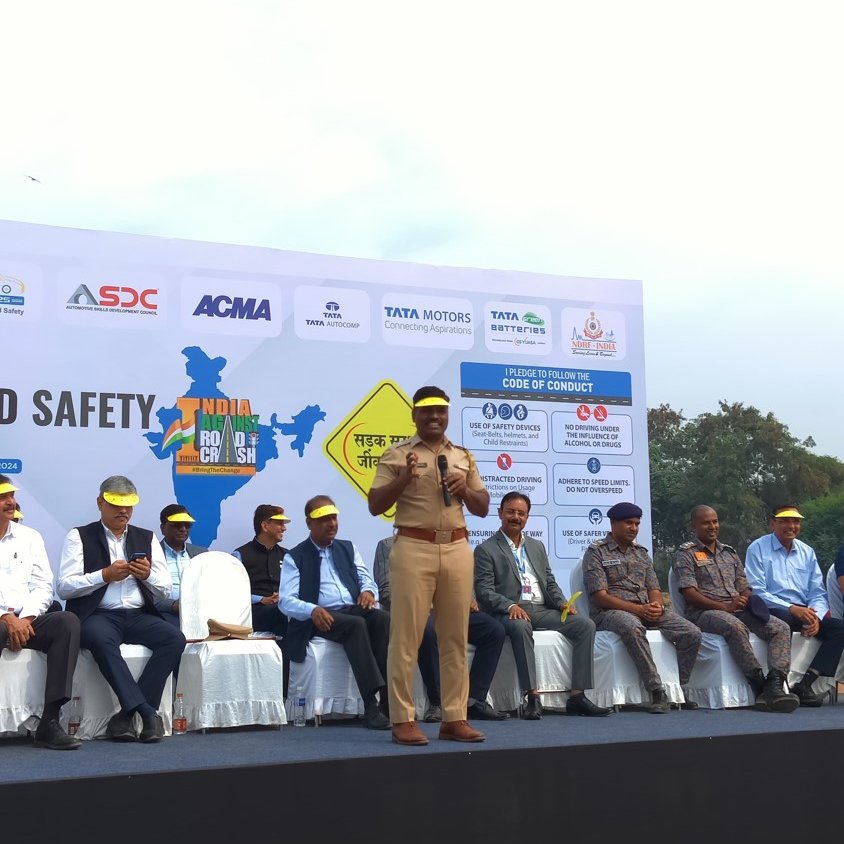 Traffic rules are crucial, but cultural change is key for lasting road safety! DCP SashikantBorate delivers a powerful message at #IARC2024, calling for a shift towards responsible driving, empathy, and awareness.