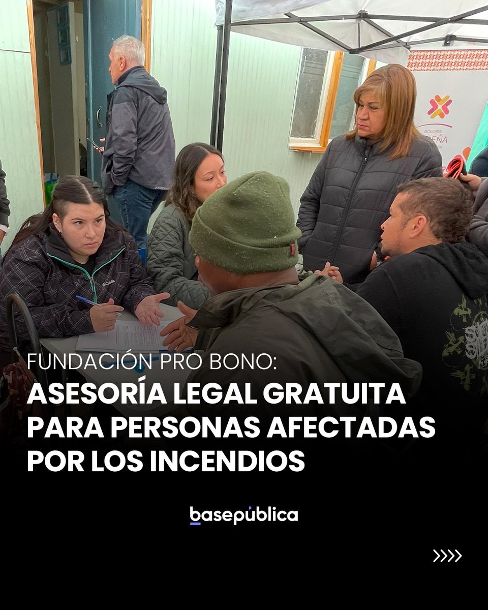 basepublica's tweet photo. Fundación @ProBonoChile está prestando orientación legal a personas damnificadas por los incendios en la Región de Valparaíso en temas como posesión efectiva, cobro de seguros y derechos laborales, entre otros. Conoce más aquí: https://t.co/by3fY81599 https://t.co/fmB81TsMbO