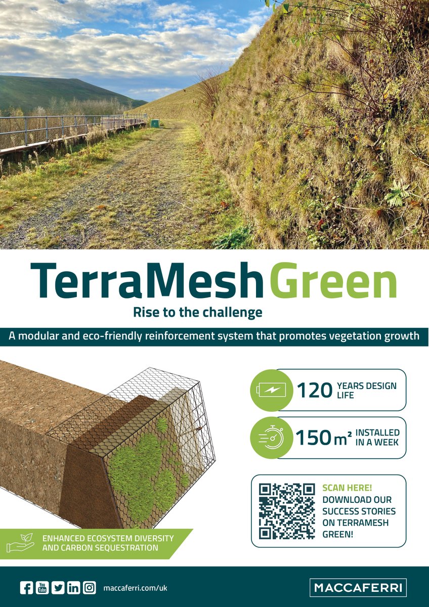 🌿Elevate sustainability with Maccaferri's Green Terramesh!  📷This eco-friendly solution combines strength and environmental consciousness for resilient infrastructure. Discover the future of green engineering! 📷tinyurl.com/4aymjjjz #GreenTerramesh #SustainableInfrastructure