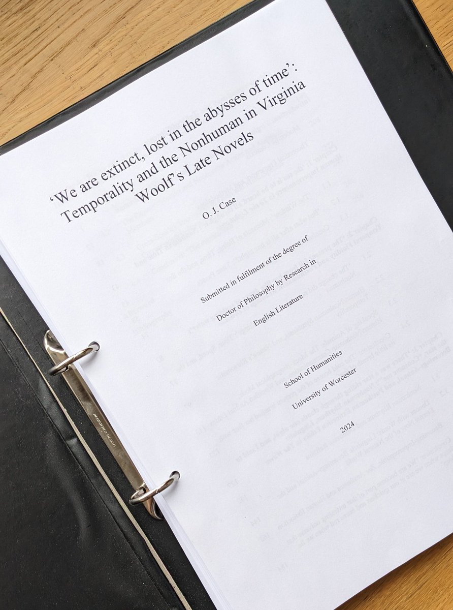Dr Oliver Case (@atomsastheyfall) on Twitter photo Finally submitted this! Feeling like there's a thesis-shaped hole in my brain. A huge thank you to my wonderful supervisors <a href="/was925/">Dr Whitney Standlee</a> and <a href="/spectres_of/">Lucy Arnold</a>. Excuse me while I stare at the wall for the rest of the day #VirginiaWoolf Finally submitted this! Feeling like there's a thesis-shaped hole in my brain. A huge thank you to my wonderful supervisors <a href="/was925/">Dr Whitney Standlee</a> and <a href="/spectres_of/">Lucy Arnold</a>. Excuse me while I stare at the wall for the rest of the day #VirginiaWoolf