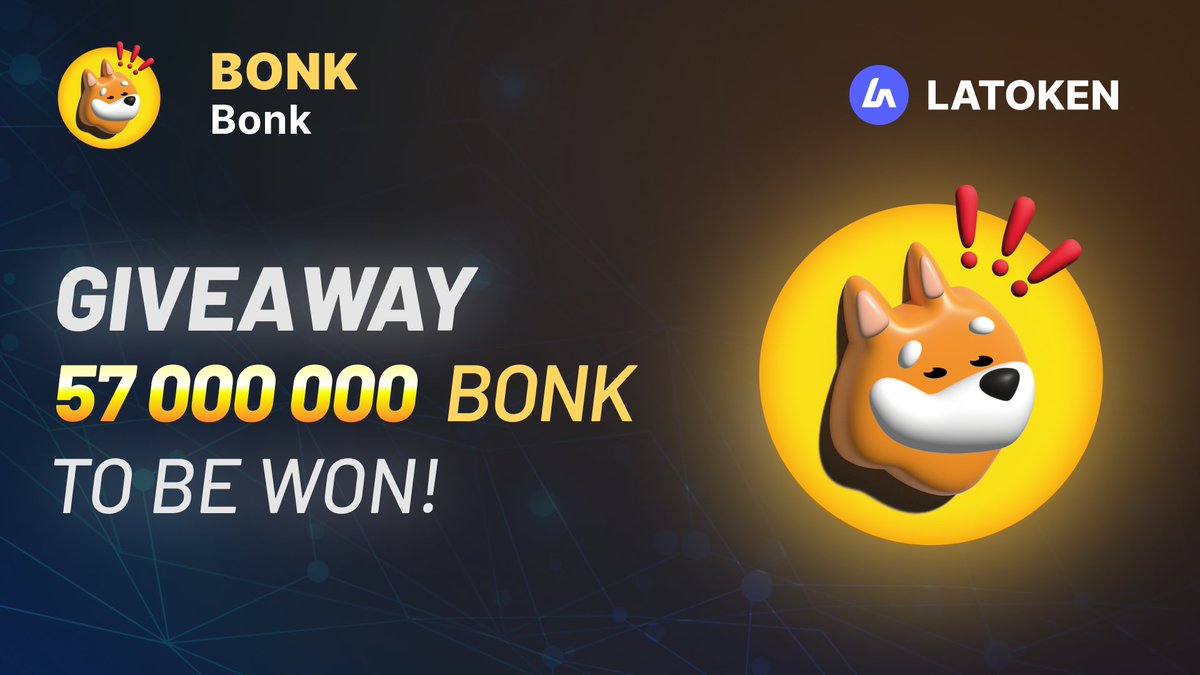 Latoken_cex's tweet image. 🏆 57000000 BONK (BONK) Giveaway on LATOKEN

🔥 152 Winners.
✅ Complete all tasks and qualify for the Giveaway.
📲 Share with 5 Friends and Follow.
⏰ February 14, 2024 - February 19, 2024.
Distribution date: 19th February,2024

👉 JOIN GIVEAWAY (go.latoken.com/83w9/0a6a)