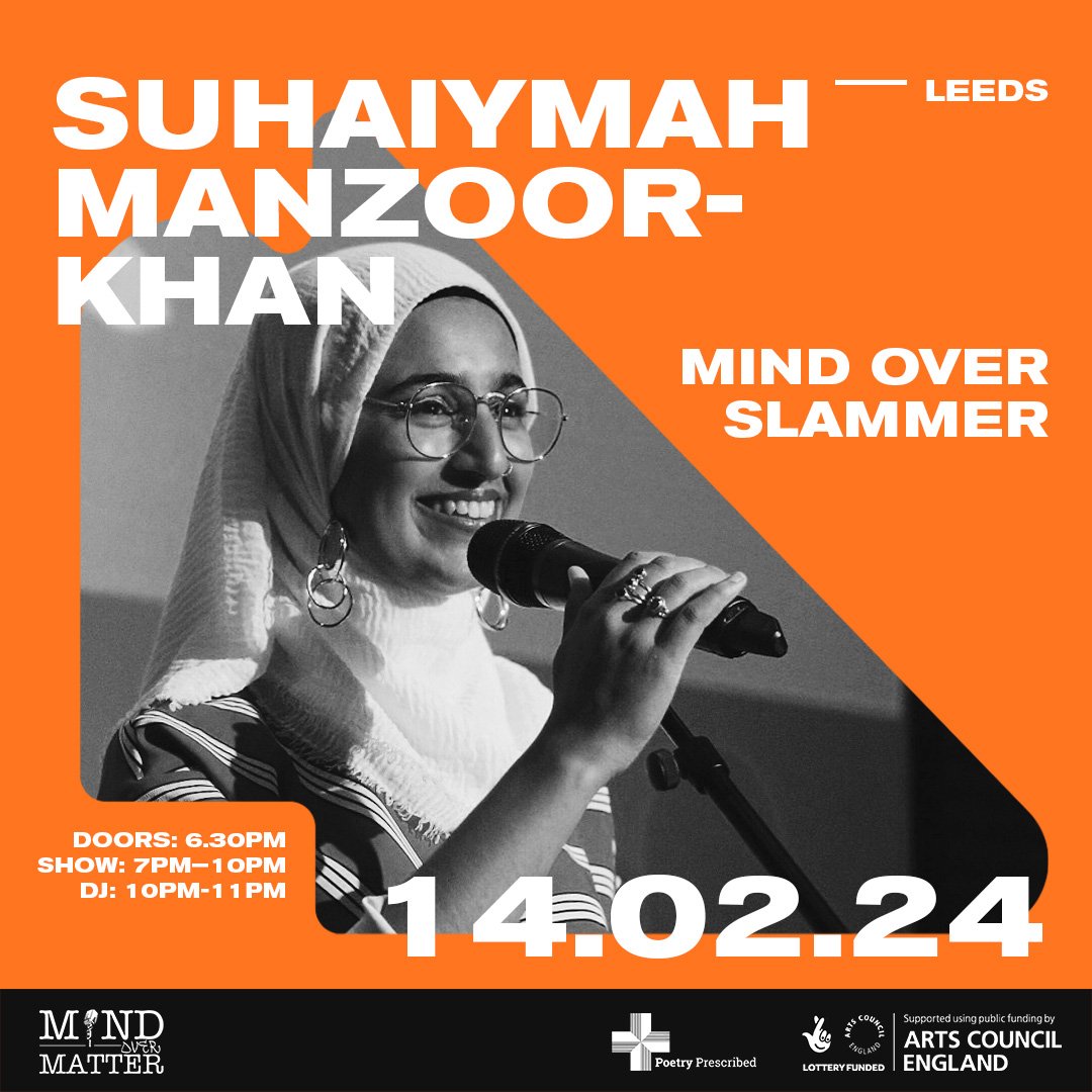 Tonight at Hyde Park Book Club, Leeds. 12 poets. 2 will join us at the London Grand Finale this May, with expenses covered and the chance to win £1,000, £500 or £300 🥳 Headlined by Suhaiymah Manzoor-Khan Tickets via eventbrite or OTD from 6.30pm.