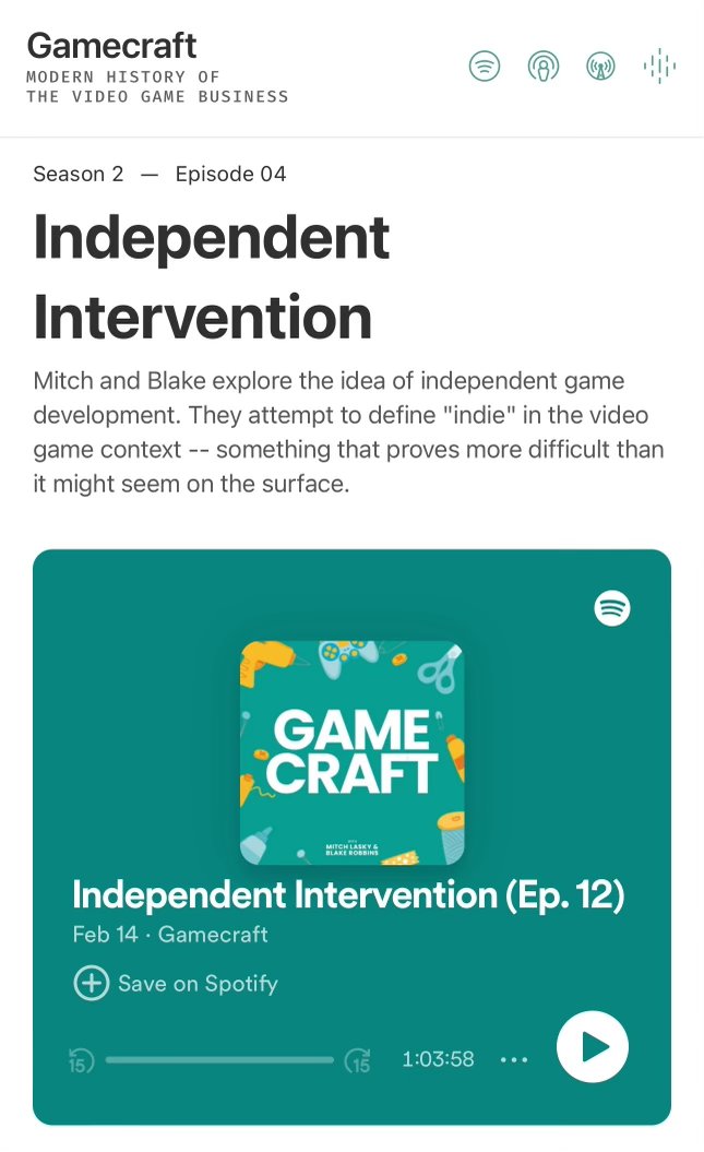 🚨 NEW EPISODE 🚨 Independent Intervention (S2E4) In this episode, @mitchlasky & @blakeir attempt to define 'indie' in the video game context...something that proves more difficult than it might seem on the surface. Now available on all platforms!