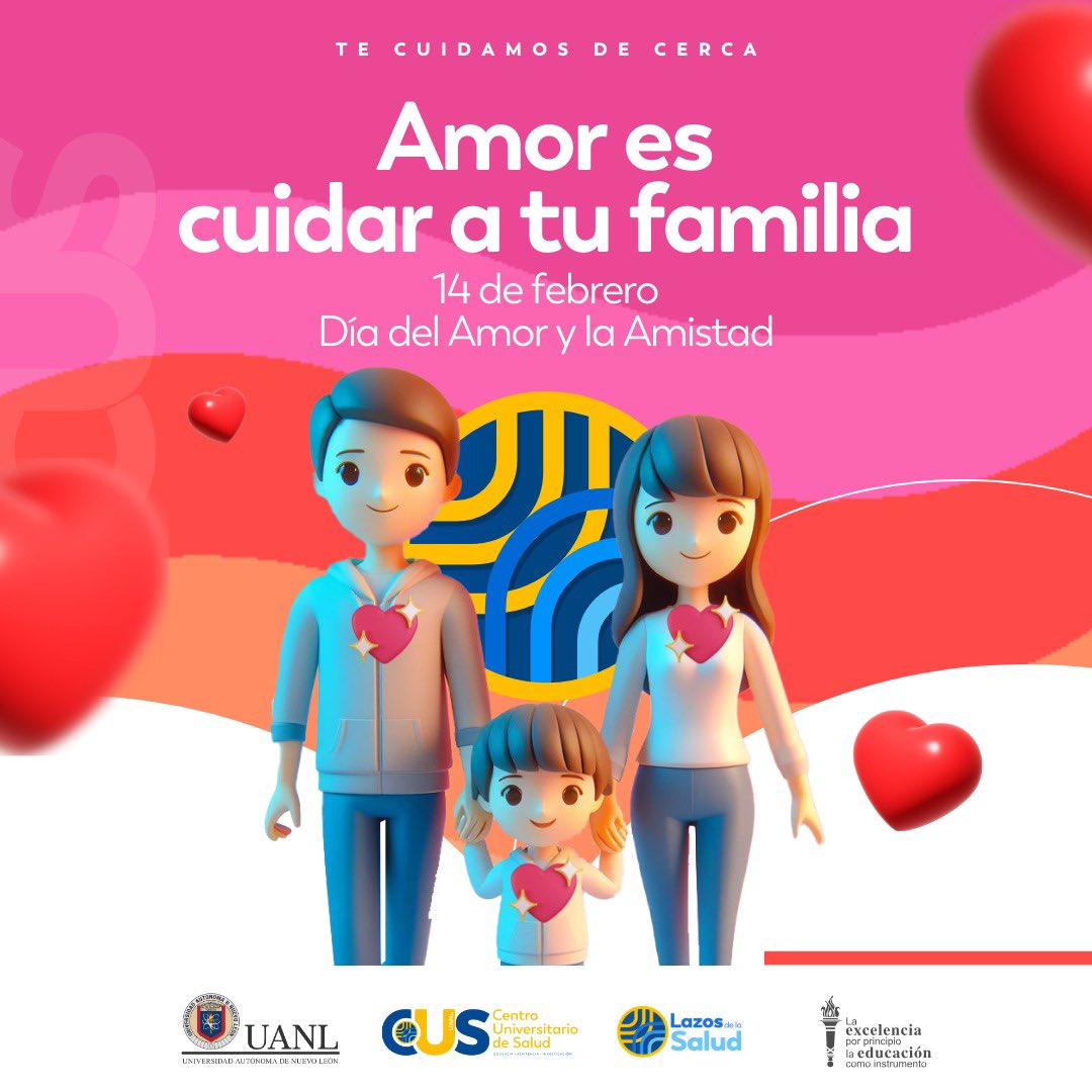 En este día del amor y la amistad, celebremos a las familias que cuidan la salud de sus seres queridos con amor y dedicación. ¡Feliz día del amor y la amistad a todas las familias que hacen de la salud una prioridad! ❤️👨‍👩‍👧‍👦

En el CUS, #TeCuidamosdeCerca