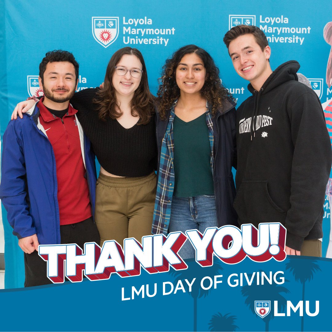 We did it! Thank you for making Day of Giving a success! Thanks to your generosity, we raised more than $200,000 for Seaver College, which will go towards scholarships, summer research opportunities, and capstone projects! Thank you!! #LMUDayofGiving #lmuseaver