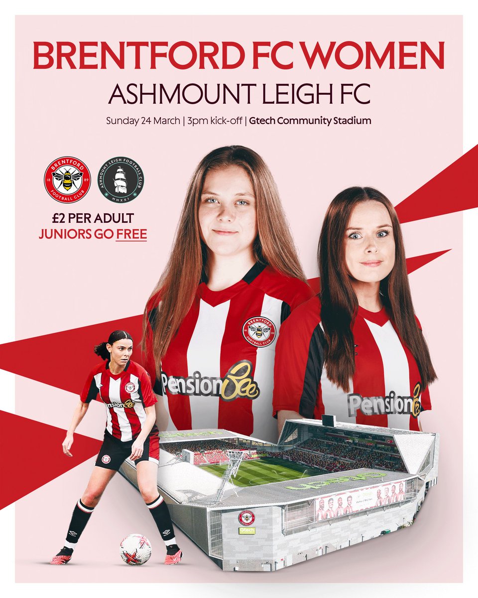 We return to the Gtech Community Stadium on March 24 to take on Ashmount Leigh in league action! Tickets and match details can be found below 🙌🏻 ➡️ bit.ly/4bEB8Xs #BrentfordFCW | #BrentfordFC