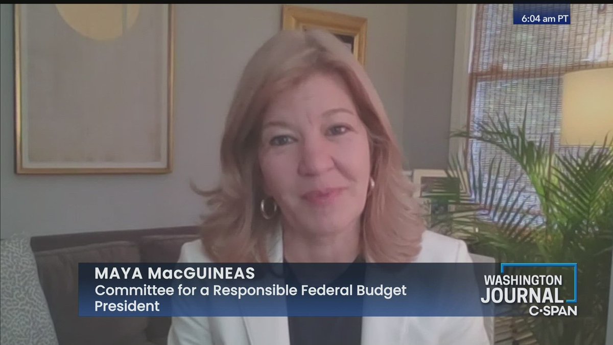 Committee for a Responsible Federal Budget President Maya MacGuineas (@MayaMacGuineas) joins us to discuss the national debt and the recent Congressional Budget Office prediction that the debt will top $54 trillion over the next ten years. Live now: tinyurl.com/33wcy2zm