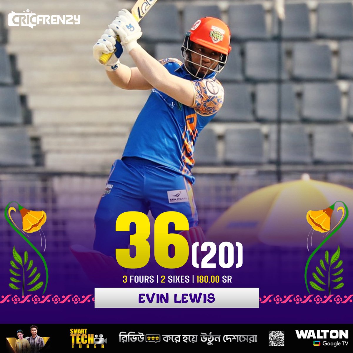 Cricfrenzylive's tweet photo. ৩৬ রানে ফিরলেন এভিন লুইস
#BPL #BPL2024 #CVvKT https://t.co/ZtnlFD8Qus