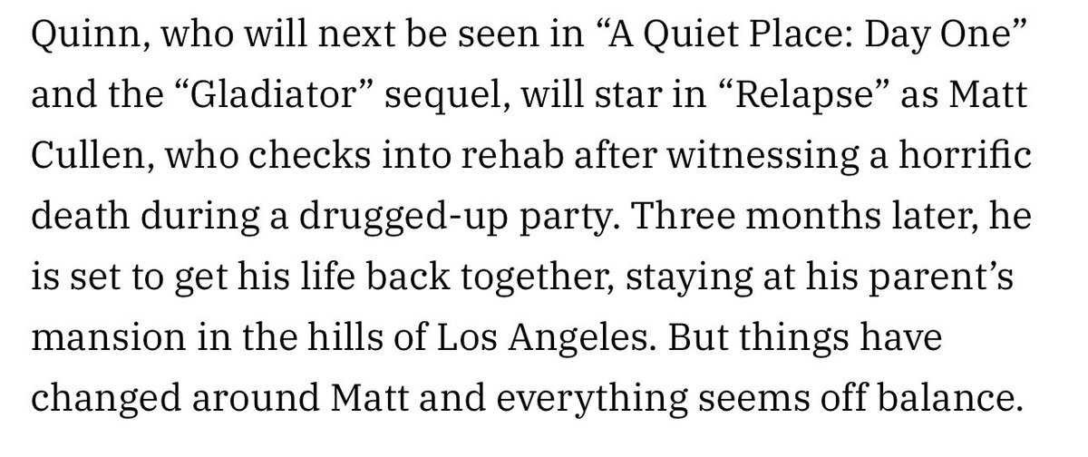 jqheadquarters's tweet photo. 🚨NEW MOVIE CASTING! joseph has been cast in a horror film called “Relapse” more about it below! https://t.co/sUQMgZHhdF