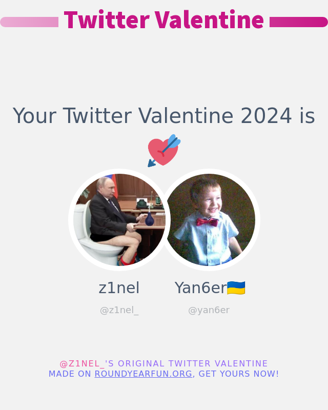 Мой Твиттер Валентина 2024 будет: <a href="/yan6er/">Yan6er🇺🇦</a>

➡️ funxgames.me/twittervalenti… #valentinesday2024 #ValentinesDay