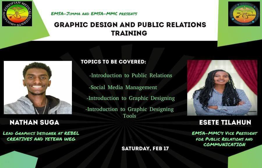 Elevate your design game with EMSA-Jimma’s capacity-building training program prepared in collaboration with EMSA-MMC.

🗓 Date: Saturday, February 17
⏰ Starting time: 1:00 Local Time
📍 Location: Virtual

Application link: docs.google.com/forms/d/e/1FAI…