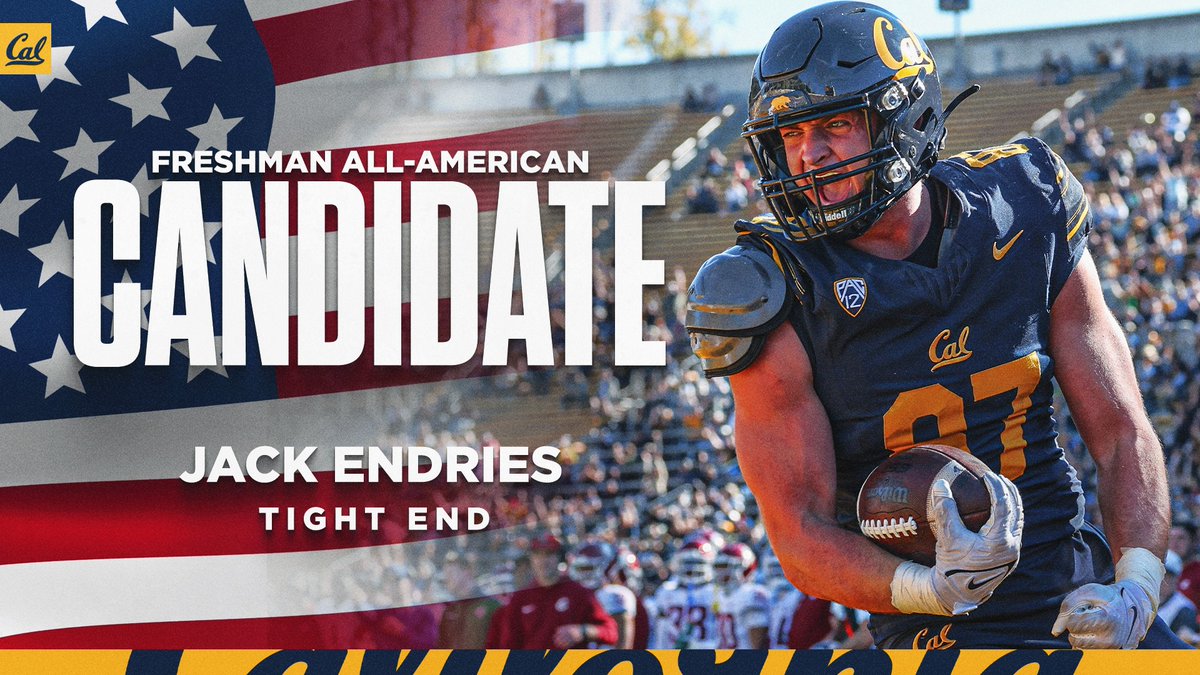● 2023 Freshman Spotlight ●

TE Jack Endries - California

• Endries is a name you should remember heading into 2024. Last season as a Freshman he caught 35 passes for 408 yards 2 TDs averaging 11.7 ypc. He should go over 650+ receiving yards in 2024.