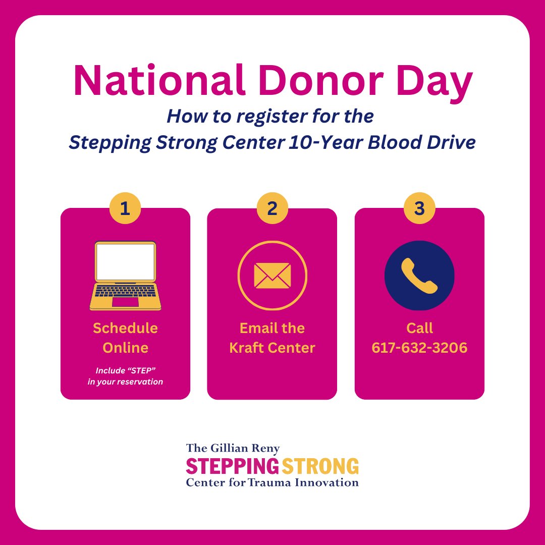 Today is #ValentinesDay and #NationalDonorDay!

The Stepping Strong Center expresses our gratitude for our wonderful community. With your support, for 10 YEARS we have been able to pursue our mission of #TurningTragedyIntoHope for trauma survivors.

<a href="/BrighamWomens/">Brigham and Women's Hospital</a> <a href="/DanaFarber/">Dana-Farber</a>