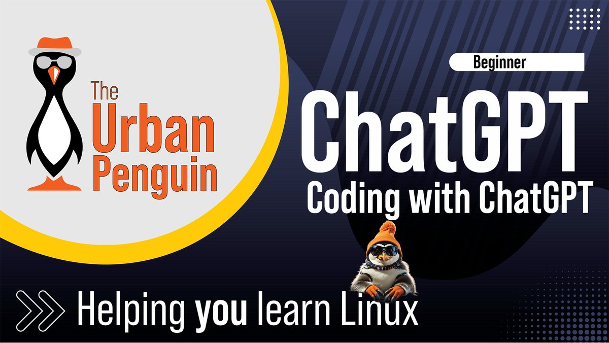 theurbanpenguin's tweet image. Welcome to Wednesday and ChatGPT day for me. Another video has hot the press where you can learn how to code with ChatGPT youtu.be/zRyL_iSKdl8 #ChatGPT #WednesdayWisdom #TechTutorials #LearnToCode