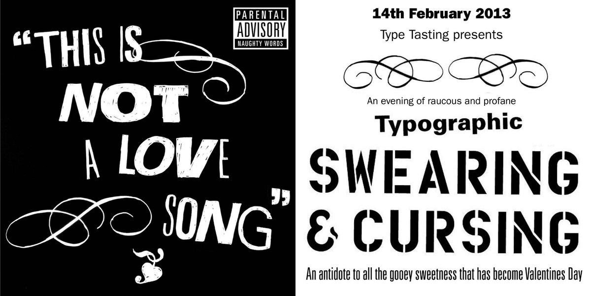 This is not a love song. This is a celebration of 11 years of Type Tasting. It began in 2013 as a Valentine’s evening of typographic swearing and cursing. ❤️ Have you come along to a Type Tasting? What did you take away from the experience? typetasting.substack.com/p/this-is-not-…