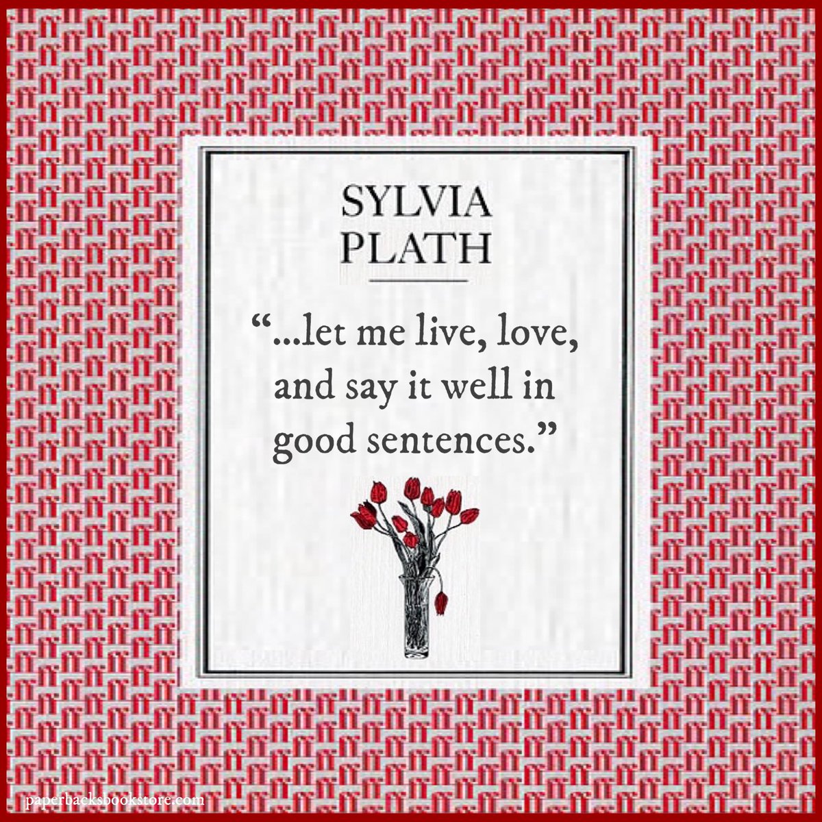 Paperbacks_Plus's tweet photo. 🏹❤️📖
“…let me live, love, and say it well in good sentences.” Sylvia Plath

#letmelive #life #tolive #letmelove #love #tolove #sayitwell #sayitingoodsentences #goodsentences #SylviaPlath #onwriting #writer #storyteller #bookseller #writingtips #reader #books #writers #writing https://t.co/7mlnoAlZdd