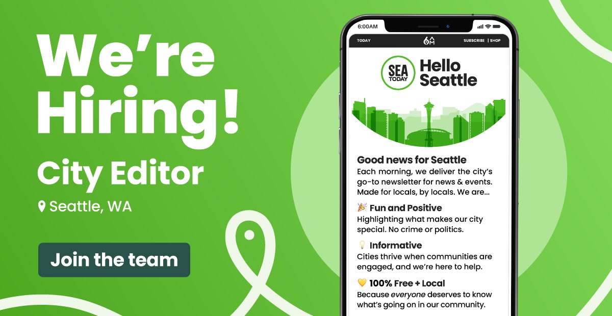 We're hiring a City Editor to plan, write, edit, and publish the most relevant and engaging daily content about Seattle. This person is passionate about storytelling, news, and the city we call home.

See details + apply: app.trinethire.com/companies/3103…