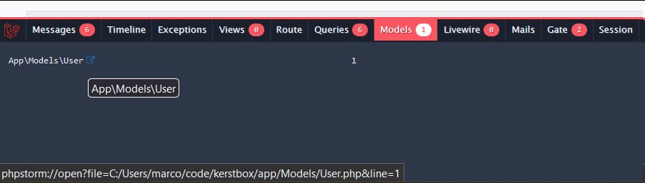 acor3's tweet image. for those who use #Laravel #DebugBar they have added the ability to open the file:line directly from the browser with your favorite editor (default #phphstorm) if you want to change it add the configuration in the .env file

ref: github.com/barryvdh/larav…