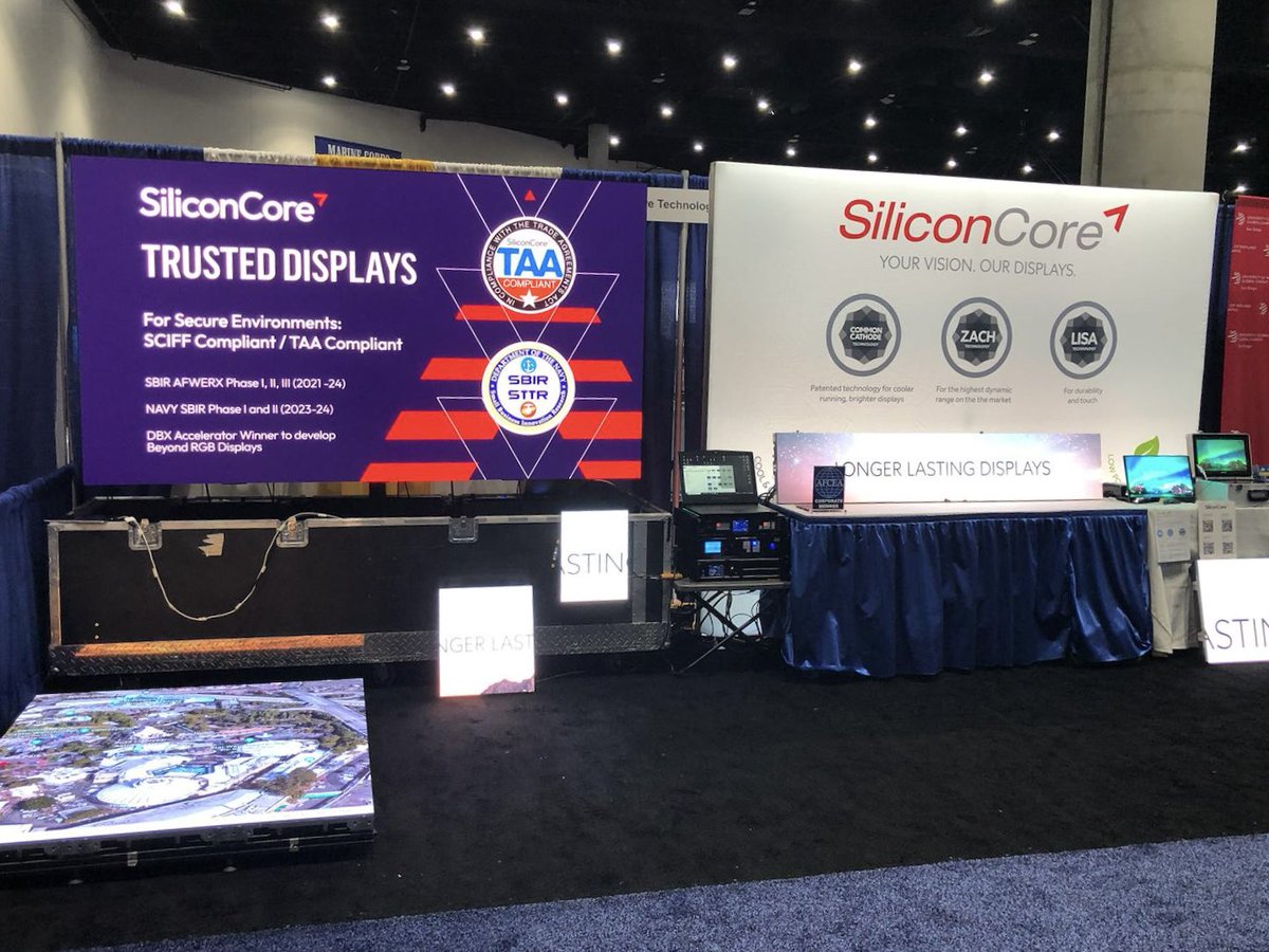 SiliconCoreLED's tweet photo. Hey #avtweeps, we’re at #WEST2024 the premier sea services and armed forces exhibition in San Diego 👋

Stop by booth 2503 to see our #SCIF compliant &amp; #TAA certified high resolution LED displays in action &amp; say Hi!

#seaservices #simulation #dvledengineering #leddisplays https://t.co/4gfN8dBMKj