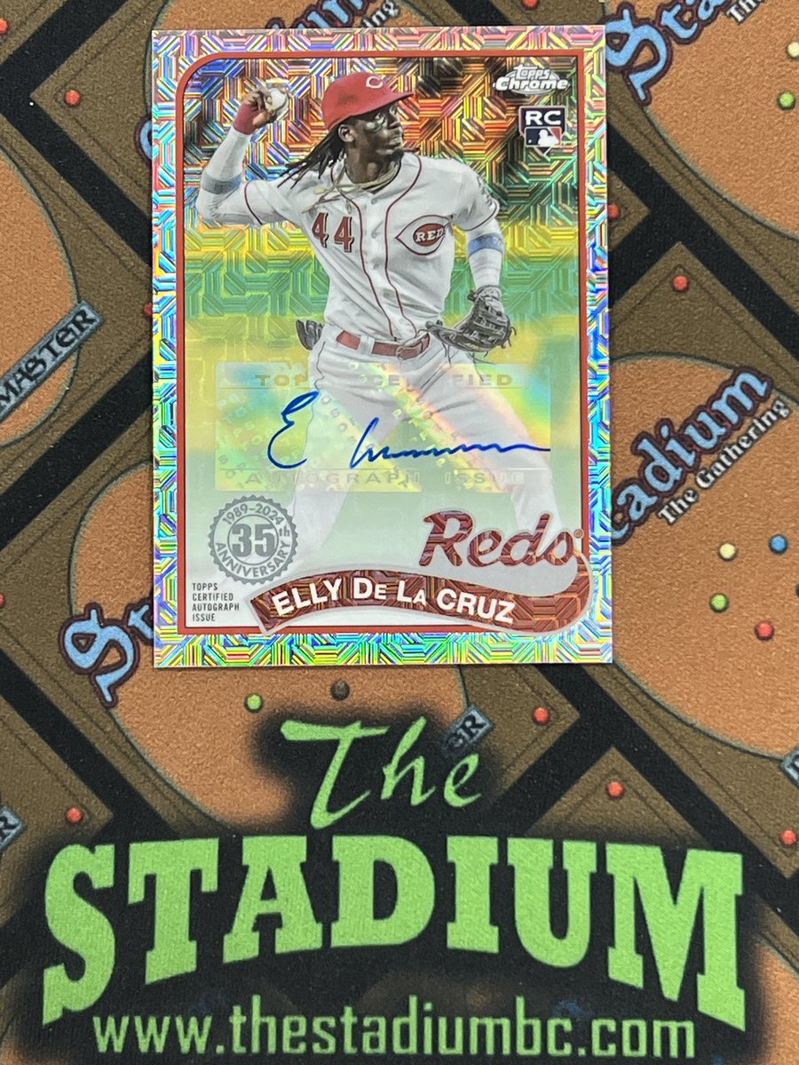 Just opened a case of 2024 Topps Series 1 Hobby, and pulled this slick Elly De La Cruz Silver Pack auto numbered out of 99! @topps <a href="/Reds/">Cincinnati Reds</a> #MyToppsHit