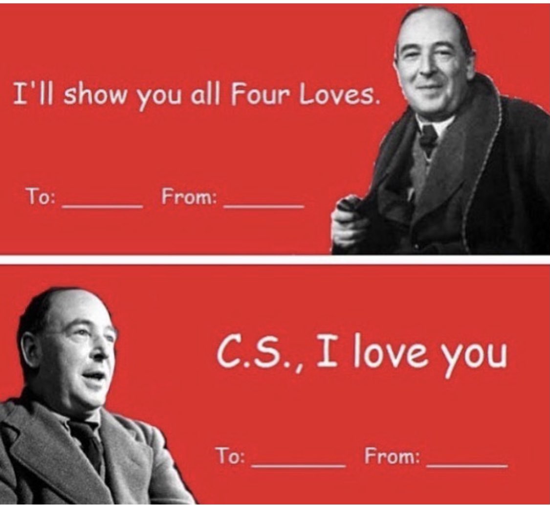 HBUClassics's tweet image. CS Lewis Valentines. This is powerful stuff. Use carefully. #HappyValentines