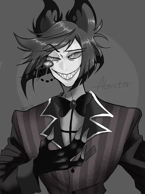 手癖で描いたら誰…?になる#HazbinHotel #HazbinHotelFanart #Alastor 