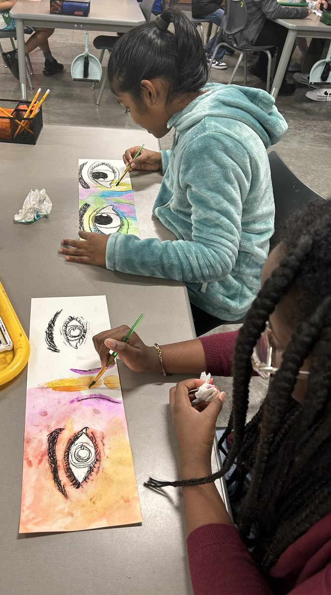 5th grade eyes, inspired by artist Jordan Casteel: