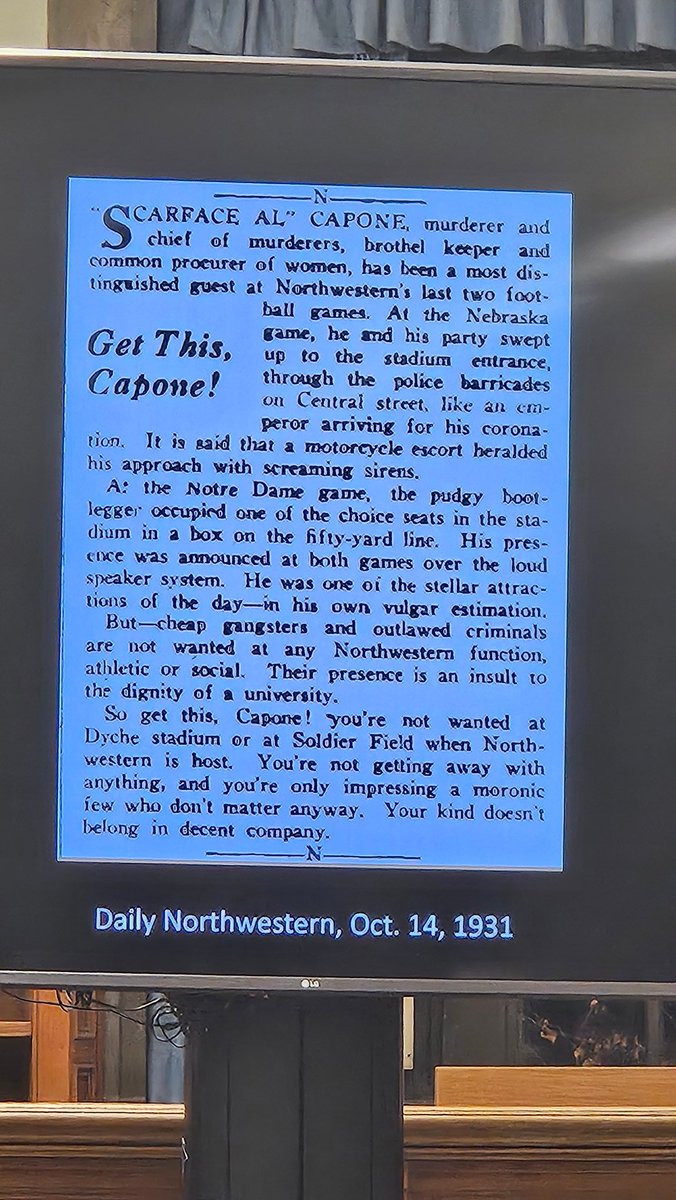 This is either the bravest thing, the stupidest thing, or both, an NU journo has ever written: A fiery editorial telling Al Capone to stop attending NU Football games!