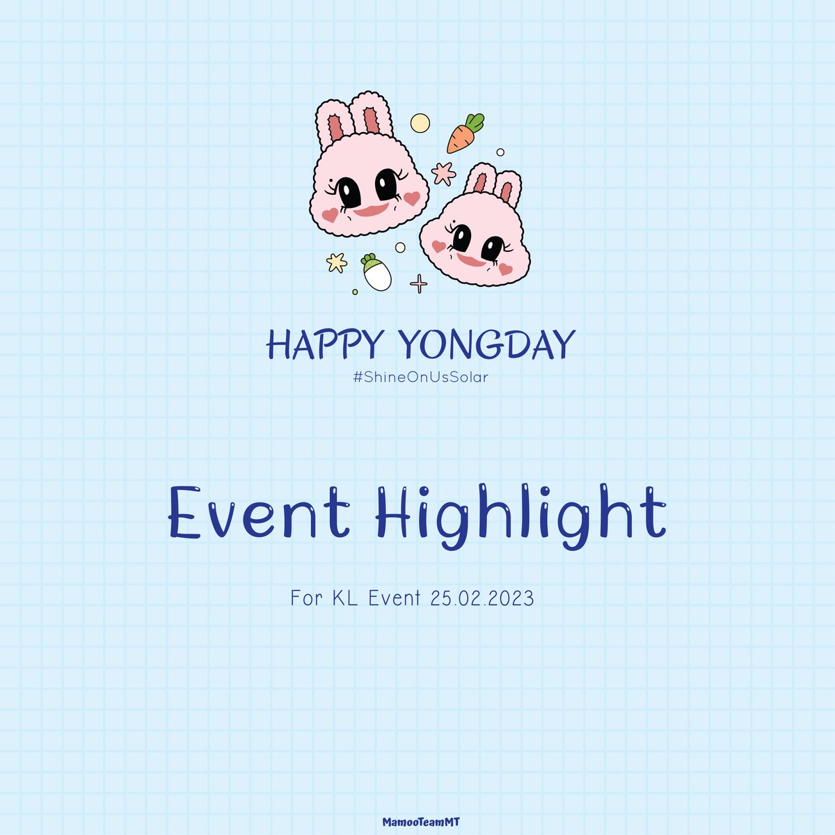 Mamoo_TeamMT's tweet photo. Anyeong all! Happy CNY!
Event day will be next Sunday, we will be having some exclusive freebies for moomoos, due to the limited amount of exclusive freebies, so we will give out on a first come first serve basis.
#mamamoo #solarkeem #媽媽木 #金容仙 #頌樂 #ShineOnUsSolar https://t.co/N6ZakCbaMX
