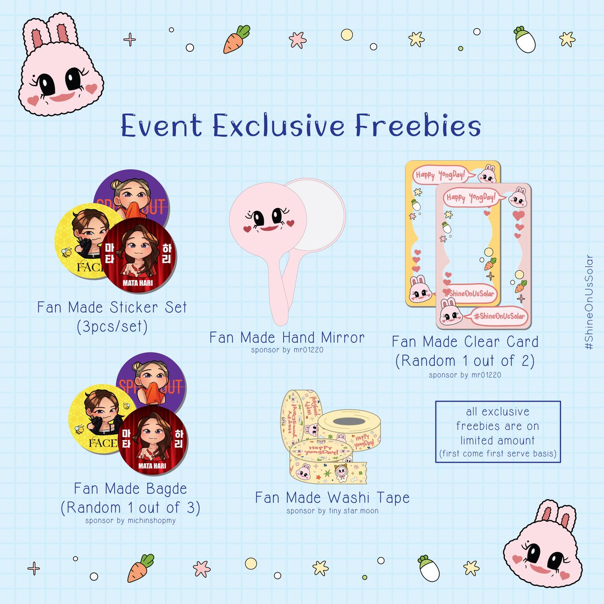 Mamoo_TeamMT's tweet photo. Anyeong all! Happy CNY!
Event day will be next Sunday, we will be having some exclusive freebies for moomoos, due to the limited amount of exclusive freebies, so we will give out on a first come first serve basis.
#mamamoo #solarkeem #媽媽木 #金容仙 #頌樂 #ShineOnUsSolar https://t.co/N6ZakCbaMX