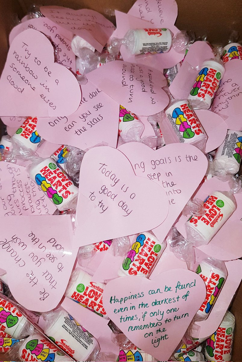 Positive thoughts for everyone 🤩 and a few sweets, love yourself 💜 #ValentinesDay #AncoraHouse #CYPMentalHealth