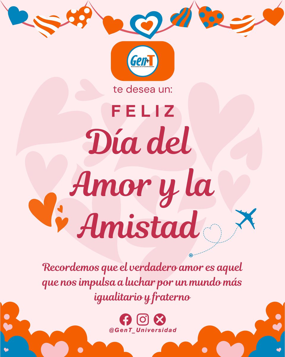 GenT_Universdad's tweet photo. Feliz día del amor y la Amistad 

#Gentayudandogente #generaciondelatransformacion #DiaDelAmorYlaAmistad https://t.co/lKFPc1UzZ9