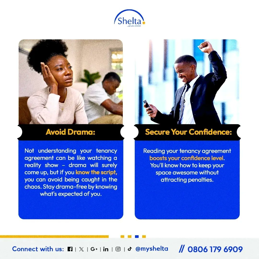 MyShelta's tweet photo. Ready to take control of your renting experience?
Read your tenancy agreement...

These 4 slides reveal 5 compelling reasons why you should dive deep into it! 

Stay informed and stay ahead!

Ask questions and share your opinions👍

We'd love to hear from you🤗

#legaltipswednesdays
#legaltips
#tenancyagreement
#rentals
#rentaltips
#tenants 
#realestate
#shelta