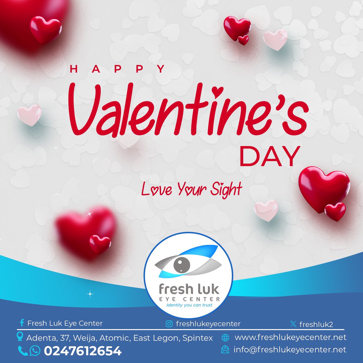 Love is in the air, and so is the importance of eye health! 

Celebrating Valentine’s Day with clear vision and a heart full of love ❤️

#valentines #valentinespecial #valentinesdaygift #eyehealthmatters #eyecareeverywhere #loveyoursight
…
…