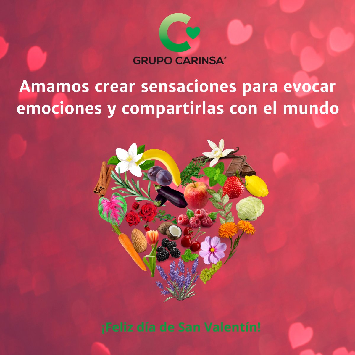 Grupo_CARINSA's tweet photo. En @Grupo_CARINSA amamos crear sensaciones para evocar emociones y compartirlas con el mundo. En este Día de San Valentín extendemos nuestro amor y amistad a todo nuestro ecosistema. ¡Feliz Día de San Valentín de parte de todo el equipo de @Grupo_CARINSA!❤️#emociones #sensaciones https://t.co/QOKWWzvY1B
