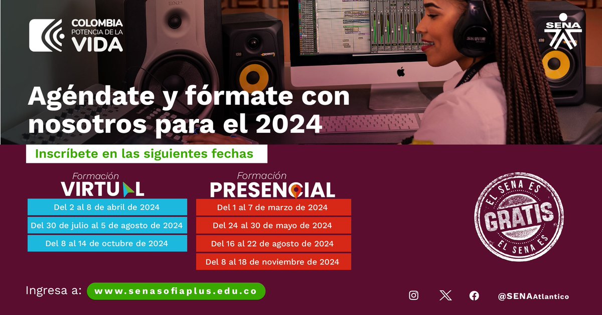 SenaAtlantico's tweet photo. ¡ALERTA CALENDARIO OFERTA 2024!🚨

Agéndate y continúa informado de todas las noticias entorno a nuestra convocatoria de formación ✨

Atento, no te pierdas de nada y fórmate con los mejores 💚 https://t.co/Vn4tXsZ2fD