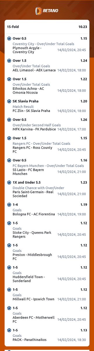 sportingking365's tweet photo. 10 odds BETANO 🎯🔞

Register here: https://t.co/EOsZW51QfK

Click this link to load game: https://t.co/32L5NyvA3O

Booking code: I2CXCF41

Promo code: KING365

Bet responsibly https://t.co/ZudacumhjK