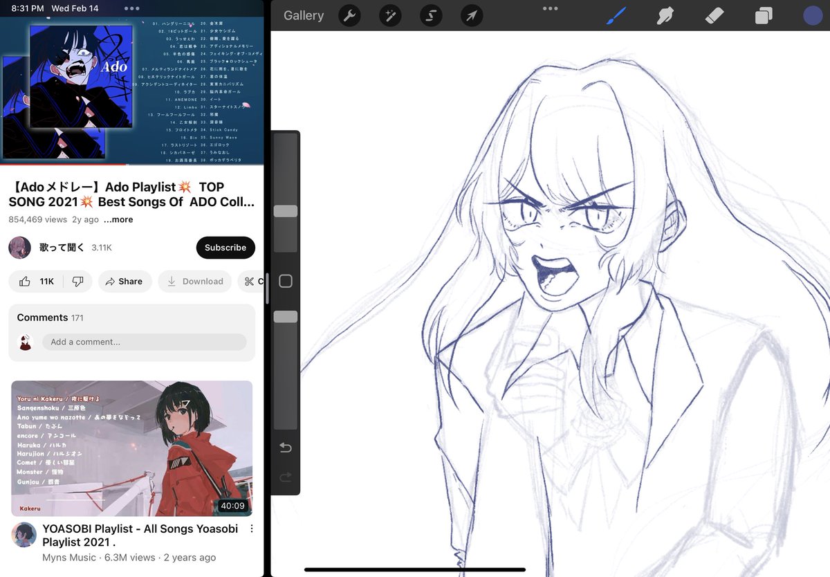 pyulate's tweet image. listening to Ado dont know if i'll ever finish this wip 🥲👍