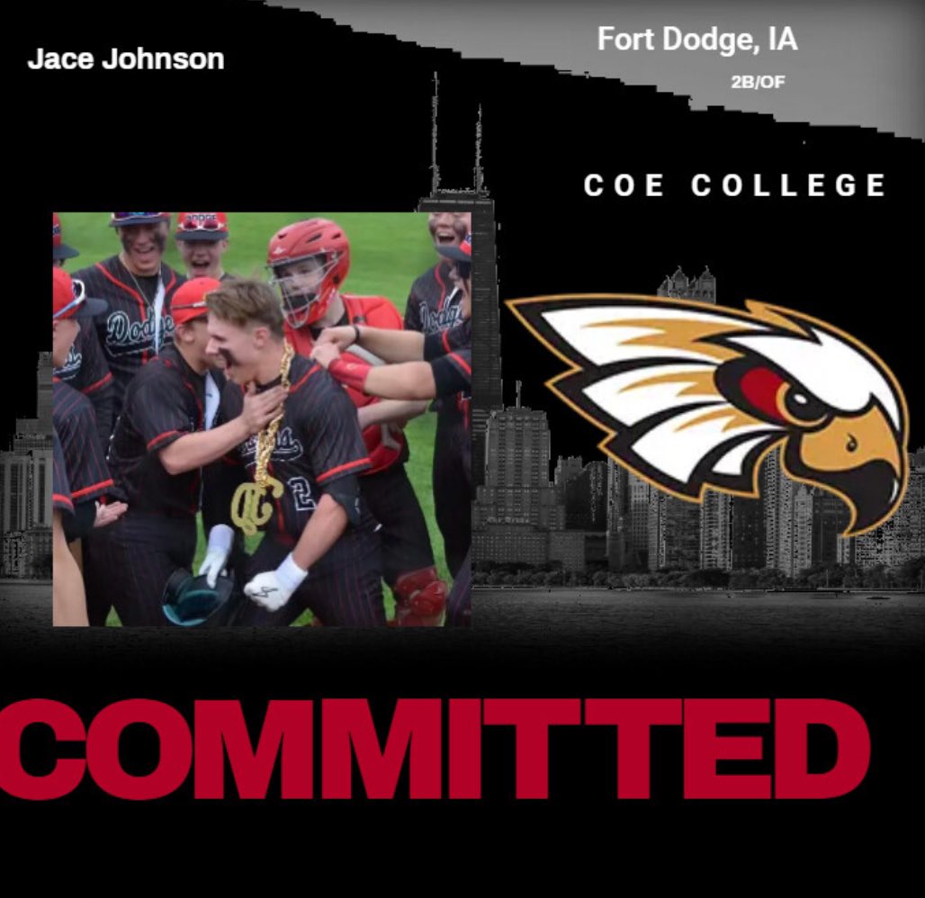 Congratulations to Jace Johnson on his commitment to <a href="/CoeBaseball/">Coe Baseball</a>