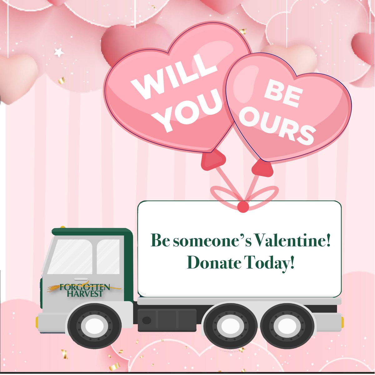 Happy Valentine's Day! Will you be ours or maybe someone in need metro Detroit? Make a donation in someone you love's honor today! forgottenharvest.org/donate/