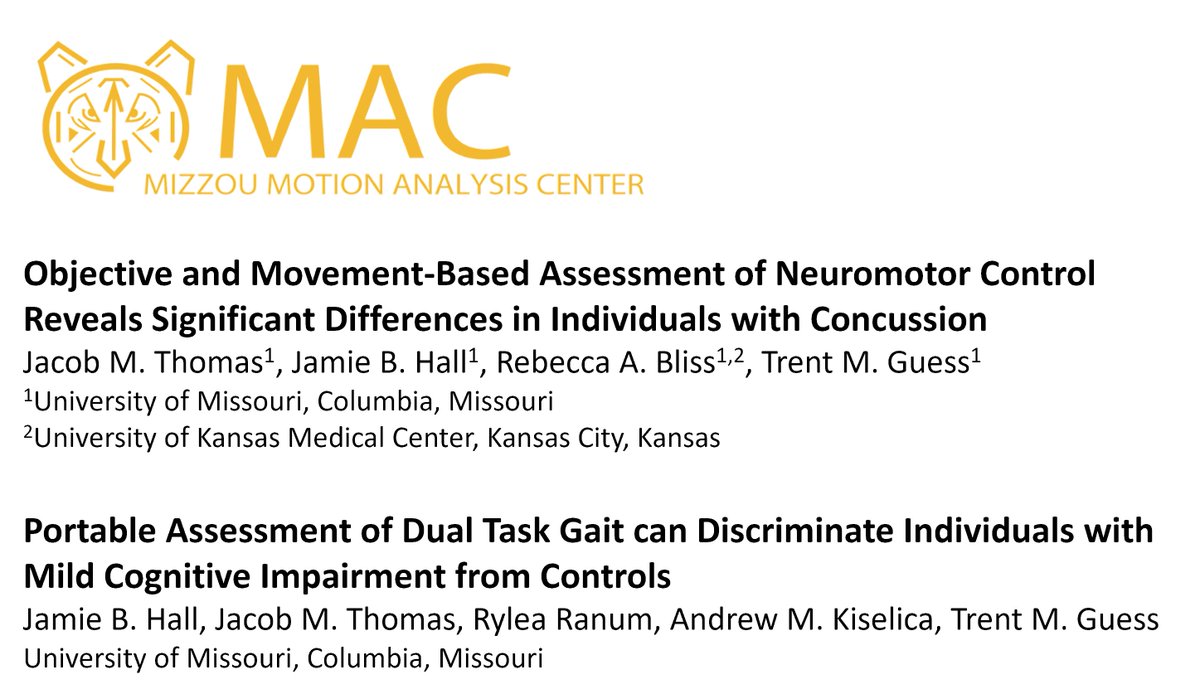 The MAC will be sharing research in low-cost portable motor function assessment for post-acute concussion and mild cognitive impairment #APTACSM.