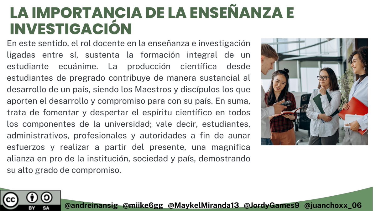 MaykelMiranda13's tweet photo. Investigación educativa en el rol docente
#PedagogiadelasCienciasExperimentales #objetivos #Docente #Importancia #tic #Ntic #docenteTic #educacion #investigacion @jorgearmi20 @experimenutmach https://t.co/CemzvIQ14h