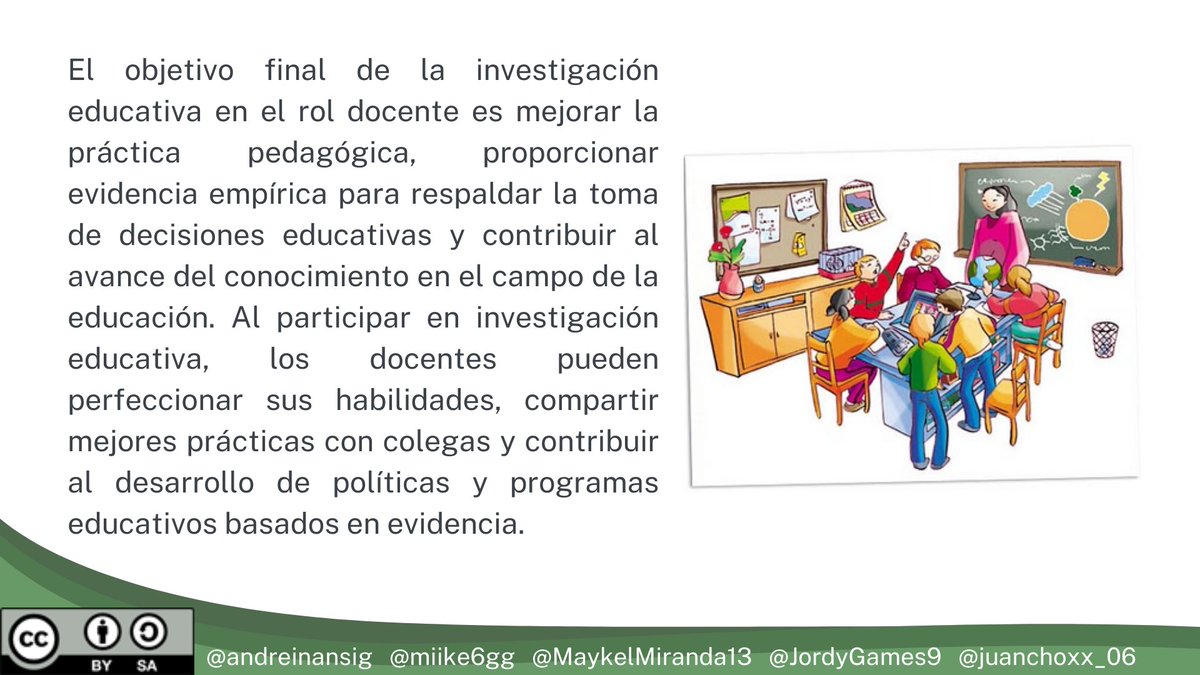 MaykelMiranda13's tweet photo. Investigación educativa en el rol docente
#PedagogiadelasCienciasExperimentales #objetivos #Docente #Importancia #tic #Ntic #docenteTic #educacion #investigacion @jorgearmi20 @experimenutmach https://t.co/CemzvIQ14h