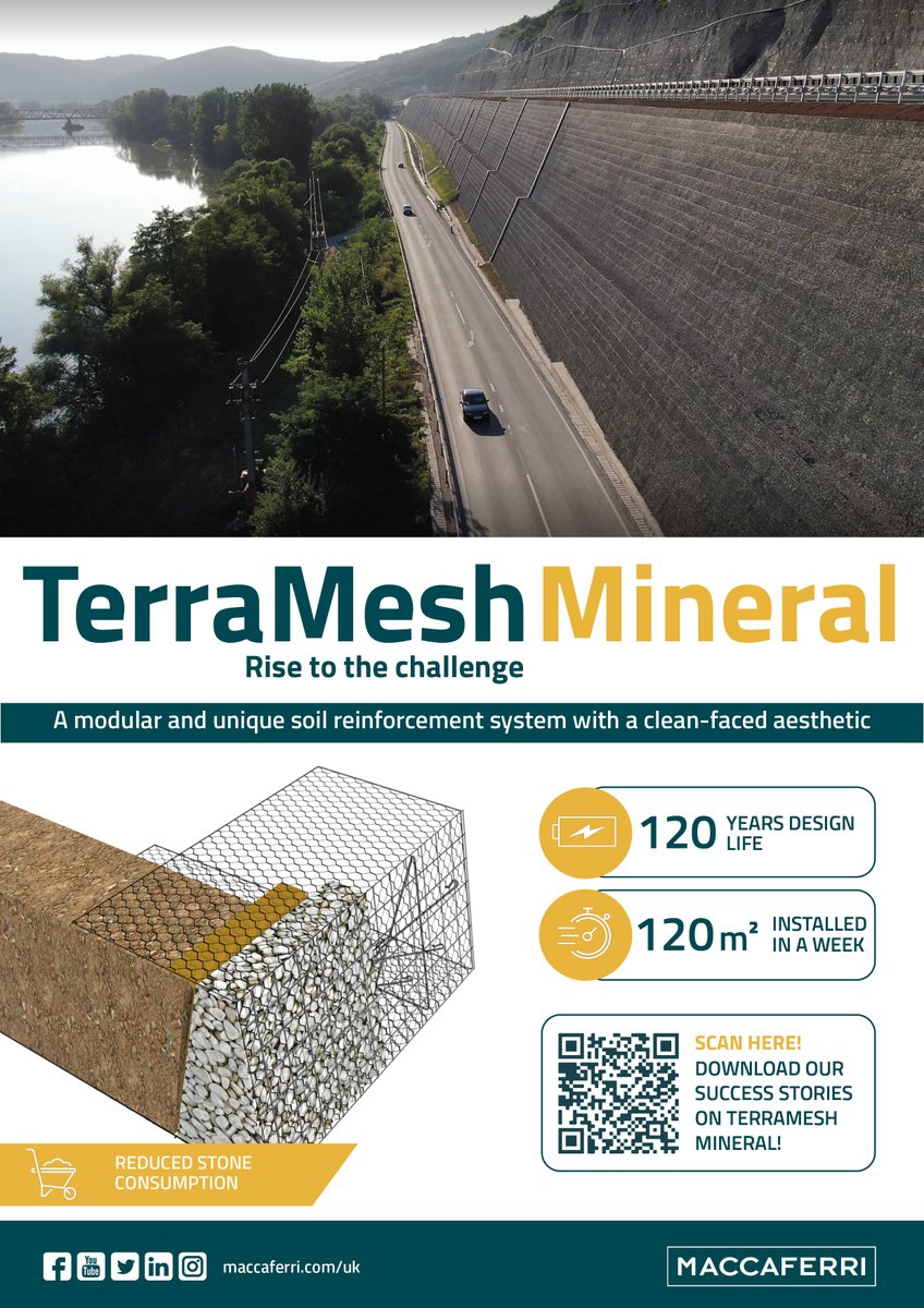 Discover Terramesh® Mineral: the innovative, modular soil reinforcement system transforming landscapes with strength and sustainability! 💪🌱

Find out more 👉 tinyurl.com/4aymjjjz

#TerrameshMineral #SoilReinforcement #construction #civilrngineering