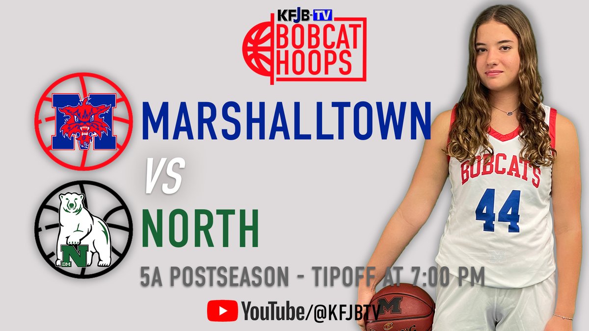 KFJB-TV (@kfjbtv) on Twitter photo 🏀 5A - Region 1 Quarterfinal from the Roundhouse tonight on <a href="/KFJBTV/">KFJB-TV</a>!
🆚 <a href="/nhspolarbears/">North Activities</a>
⏰ Coverage starts at 6:45 pm
🎙️ @Brandon_L_Lewis
📺 YouTube.com/@kfjbtv
<a href="/mhsgball1/">Marshalltown Girls Basketball</a> | <a href="/MHSBobcats/">MHS Bobcat Sports</a> 🏀 5A - Region 1 Quarterfinal from the Roundhouse tonight on <a href="/KFJBTV/">KFJB-TV</a>!
🆚 <a href="/nhspolarbears/">North Activities</a>
⏰ Coverage starts at 6:45 pm
🎙️ @Brandon_L_Lewis
📺 YouTube.com/@kfjbtv
<a href="/mhsgball1/">Marshalltown Girls Basketball</a> | <a href="/MHSBobcats/">MHS Bobcat Sports</a>