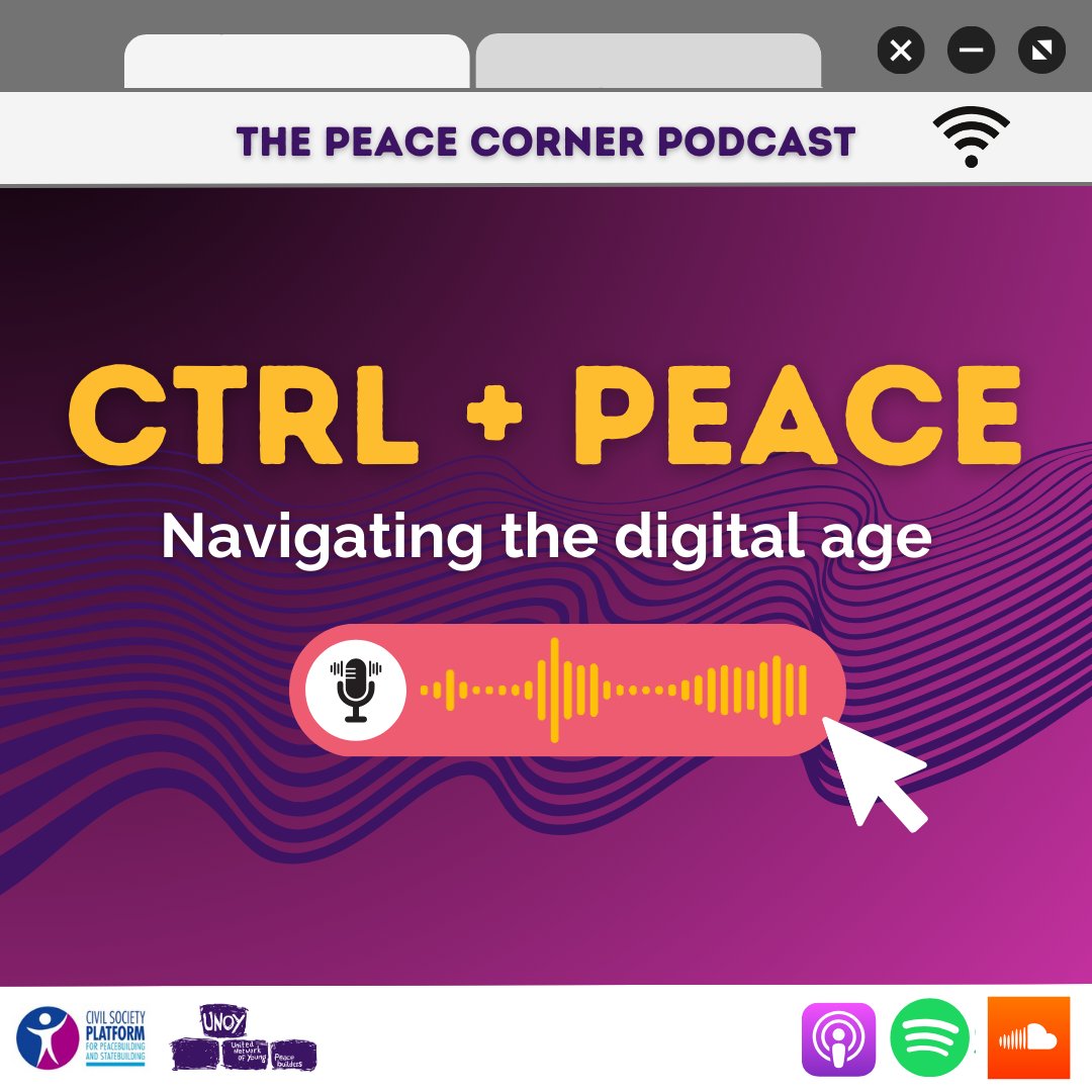 idps_cspps's tweet photo. Roses are red, violets are blue, through digital realms, can peace be pursued..?🌹🕊️
🎙️ #ThePeaceCornerPodcast is back! This year we'll explore peacebuilding in the digital age. Can technology #CtrlPeace? 🤖
Stay tuned for the first episode, released on Feb 28th! #CSPPS #UNOY https://t.co/e3JzUJ96GF