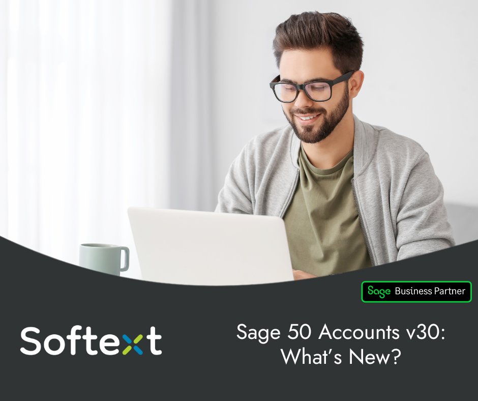 Sage 50 Accounts v30 is now available. See what's new in the latest version 👉softext.co.uk/sage-50-accoun…

#Sage50 #sagebusinesspartner #accounting #accountant #Sage50Accounts #Sagev30