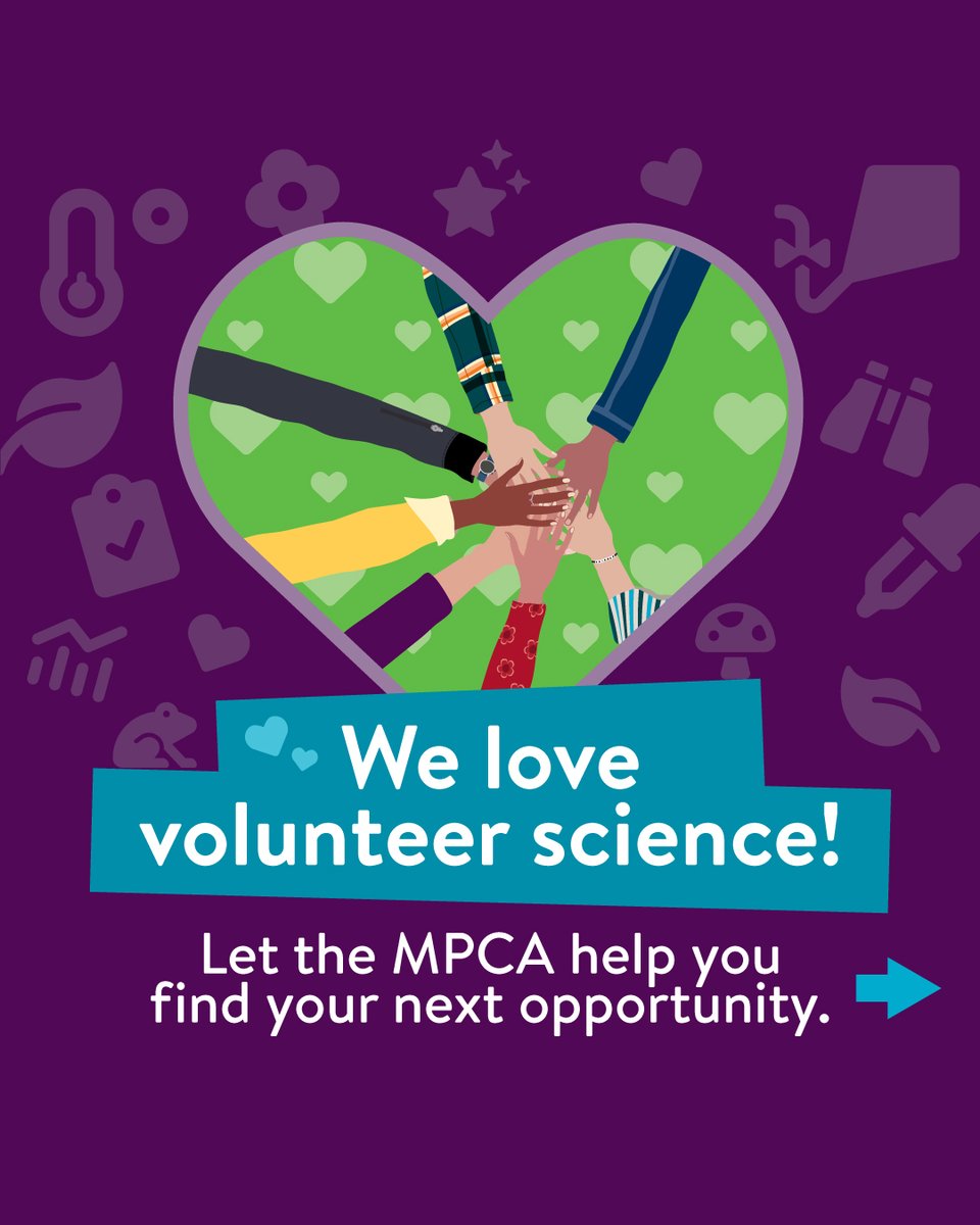 MnPCA's tweet photo. We love volunteer science! Of course, we are partial to the MPCA’s Volunteer Water Monitor Program, but there are so many ways to get involved across the state and we just had to share the love. 💕
#ValentinesDay #BeMine #VolunteerScience https://t.co/IkNCgEBf0L