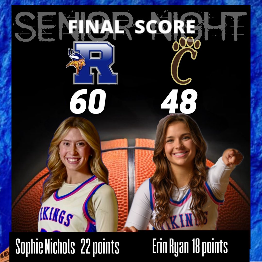Great win on Senior Night! Congrats to our Seniors, they are a special group of girls! <a href="/SophieSNichols/">Sophie Nichols</a> led the way with 22 points followed by Erin Ryan with 18. #wvgirlsbb