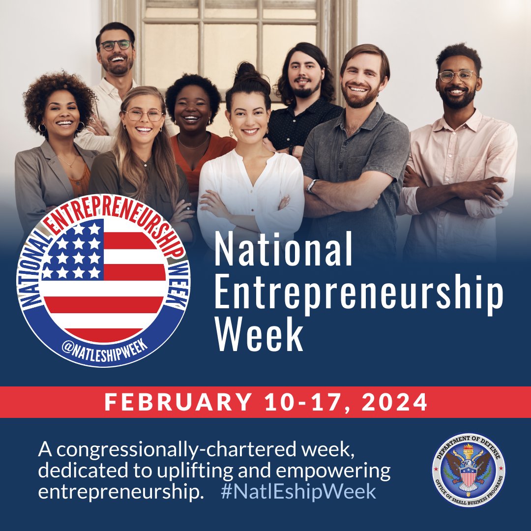 BusinessDefense's tweet photo. Proud to support #NatlEshipWeek! A number of agencies are hosting events where you can explore #fedopps, navigate #resources, and have your questions answered live.
Learn more and be sure to register: https://t.co/wCHYBKRUSP
#GovLove #smallbusiness #govcon #entrepreneur https://t.co/qhVGLYUm7V